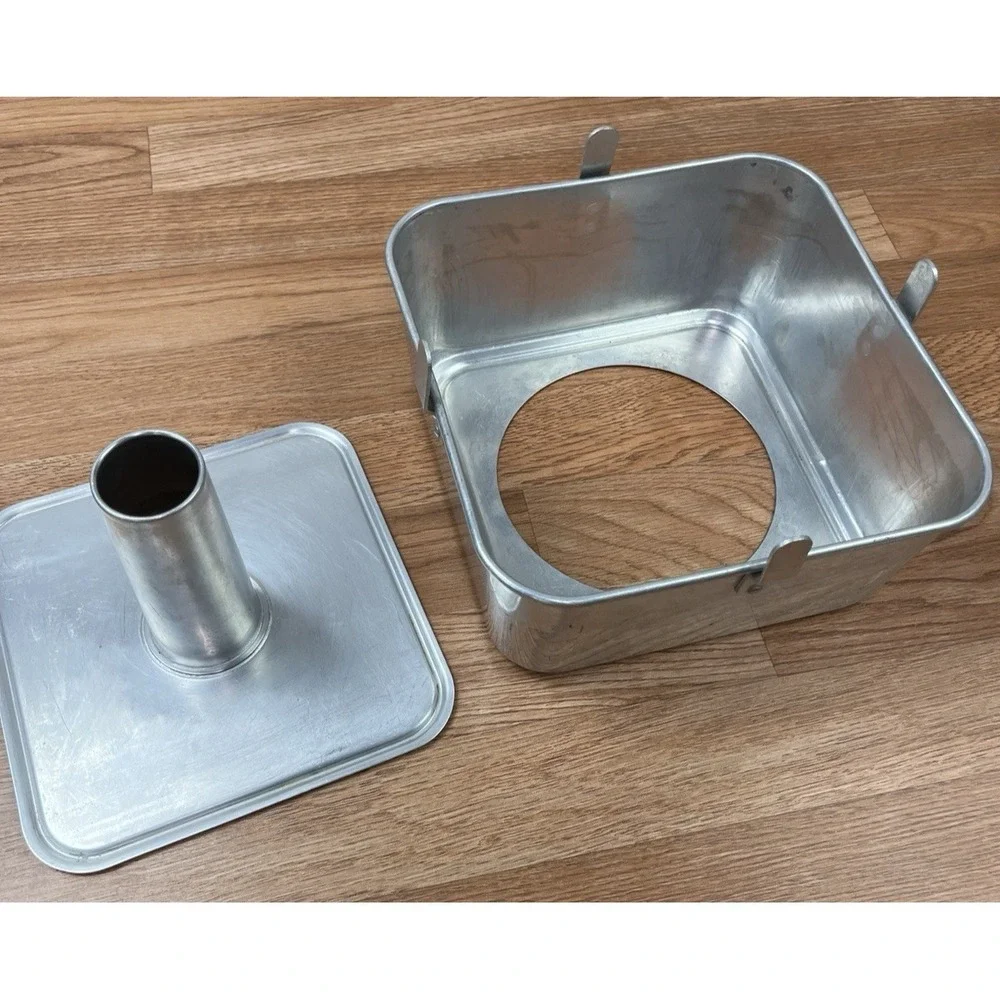 Vintage Comet Aluminum 2pc Square Angel Food Cake Bundt Pan 9x9x4, Cooling Feet